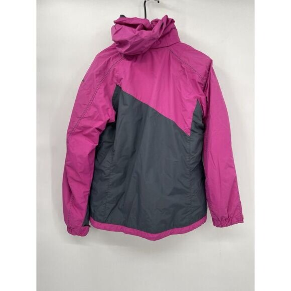 Columbia‎ Woman's Ski Parka Jacket M Double Layer Omni Tech Hooded Pink Gray - Picture 7 of 8